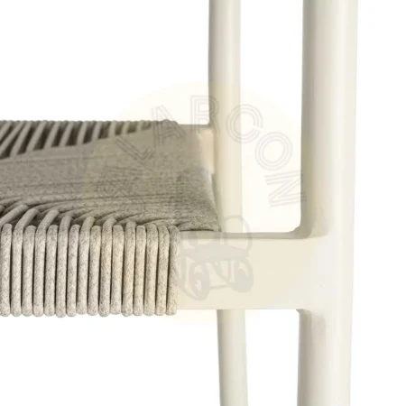 Silla apilable de aluminio y ratán PE para exterior color taupe 57x61x82cm - Ixia - 616368IX - foto-secundaria-1