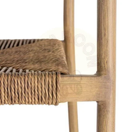 Silla apilable de aluminio y rattán PE efecto madera cumple EN581 57x61x82cm - Ixia - 616369IX - foto-secundaria-1