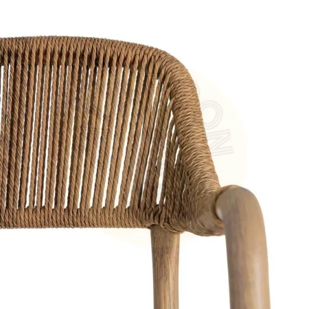 Silla apilable de aluminio y rattán PE efecto madera cumple EN581 57x61x82cm - Ixia - 616369IX - foto-secundaria-4