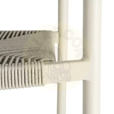 Silla apilable de aluminio y ratán PE para exterior color taupe altura asiento 45cm 56.50x62.50x80.50cm - Ixia - 616370IX - foto-secundaria-1
