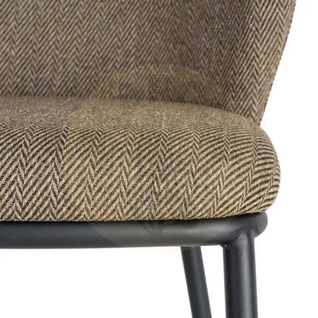 Silla Espiga en tejido marrón con estructura metálica 55x55x78cm - Ixia - 616377IX - foto-secundaria-1