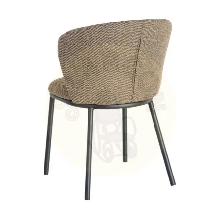 Silla Espiga en tejido marrón con estructura metálica 55x55x78cm - Ixia - 616377IX - foto-secundaria-2
