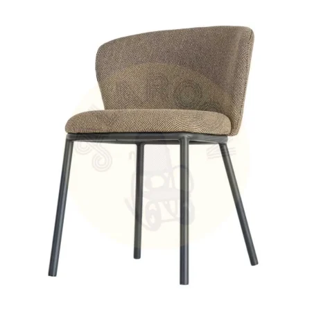 Silla Espiga en tejido marrón con estructura metálica 55x55x78cm - Ixia - 616377IX - foto-secundaria-3