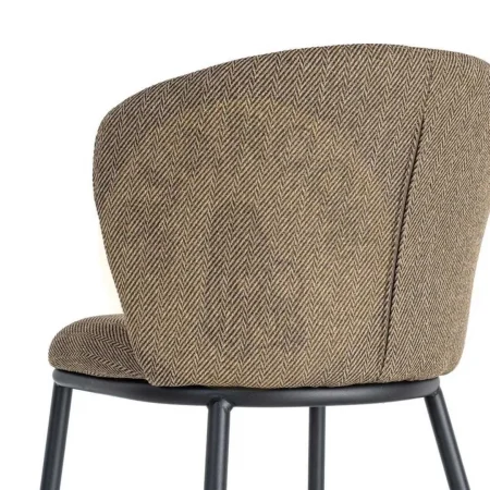 Silla Espiga en tejido marrón con estructura metálica 55x55x78cm - Ixia - 616377IX - foto-secundaria-5