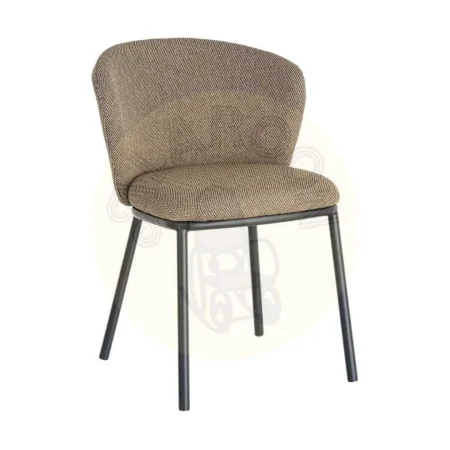 Silla Espiga en tejido marrón con estructura metálica 55x55x78cm - Ixia - 616377IX - foto-secundaria-6