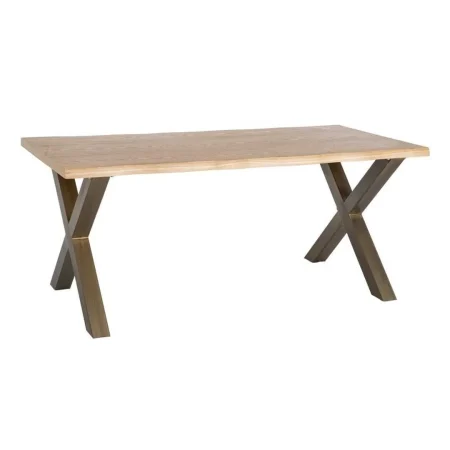 Mesa de comedor en DM y metal con tablero 4cm 180x90x77cm - Ixia - 616381IX - foto-blanco
