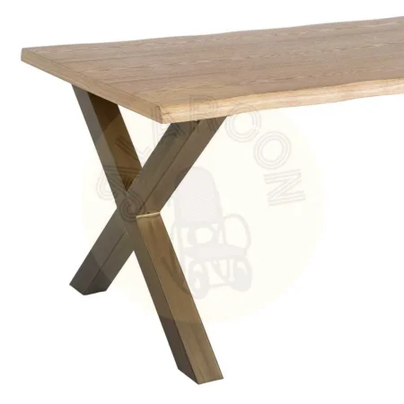Mesa de comedor en DM y metal con tablero 4cm 180x90x77cm - Ixia - 616381IX - foto-secundaria-1