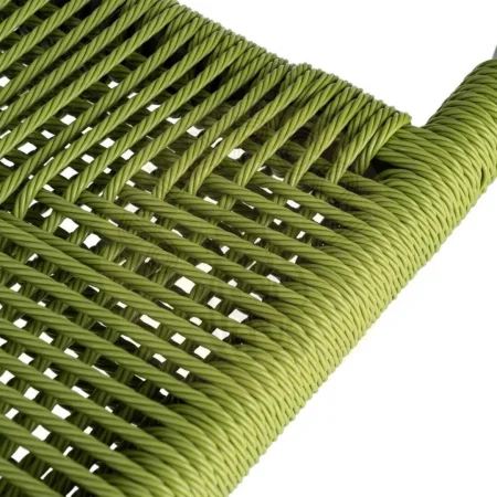 Silla apilable de aluminio y ratán PE verde para exterior certificada EN16139 56x58x76cm - Ixia - 616384IX - foto-secundaria-7