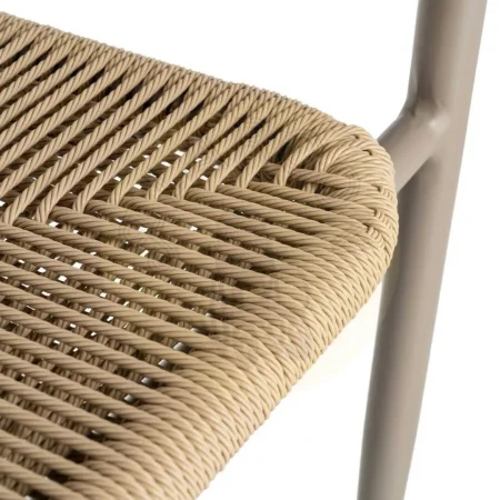 Silla apilable de aluminio y ratán PE beige apta para exterior 57x60x77.50cm - Ixia - 616385IX - foto-secundaria-7