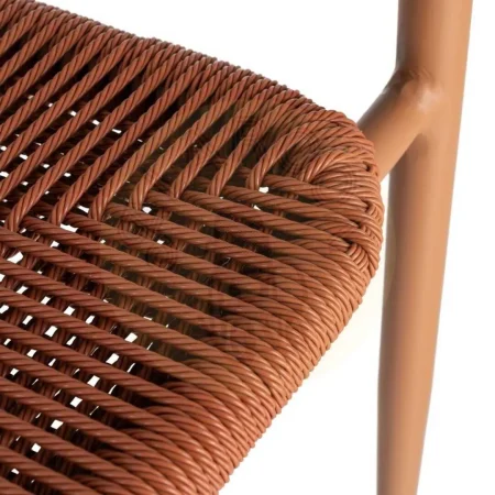 Silla apilable aluminio y ratán PE terracota apta para exterior 57x60x77.50cm - Ixia - 616386IX - foto-secundaria-7
