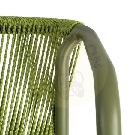 Silla apilable de aluminio y ratán PE verde apta para exterior 57x60x77.50cm - Ixia - 616387IX - foto-secundaria-4