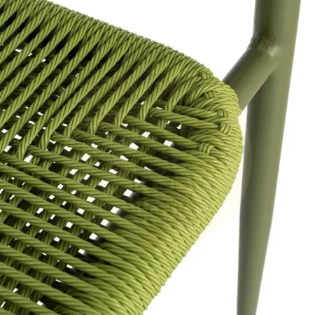 Silla apilable de aluminio y ratán PE verde apta para exterior 57x60x77.50cm - Ixia - 616387IX - foto-secundaria-7