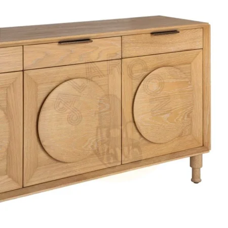 Aparador de roble natural para salón con cajones y puertas - Ixia 240x40x77cm - Ixia - 616389IX - foto-secundaria-2