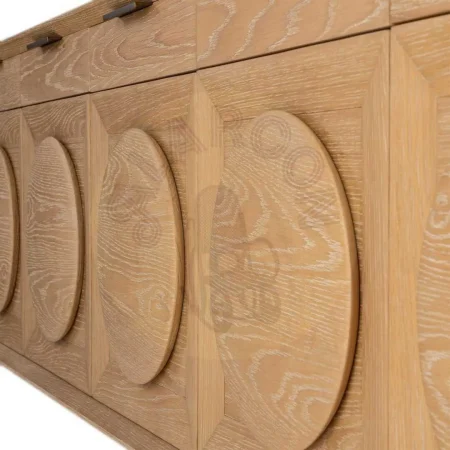 Aparador de roble natural para salón con cajones y puertas - Ixia 240x40x77cm - Ixia - 616389IX - foto-secundaria-7