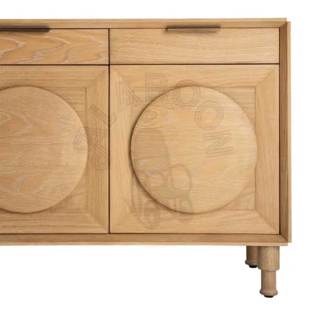 Aparador de roble natural para salón con cajones y puertas - Ixia 240x40x77cm - Ixia - 616389IX - foto-secundaria-8
