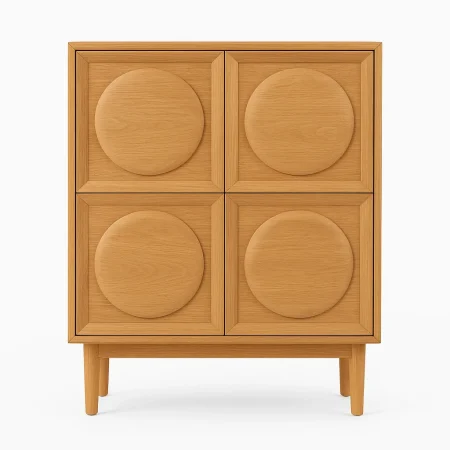 Armario natural en madera de roble 135x40x150cm - Ixia - 616390IX - foto-blanco
