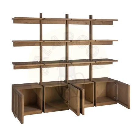 Estantería de madera de pino para salón con puertas y estantes 210.50x44.50x187cm - Ixia - 616391IX - foto-secundaria-1