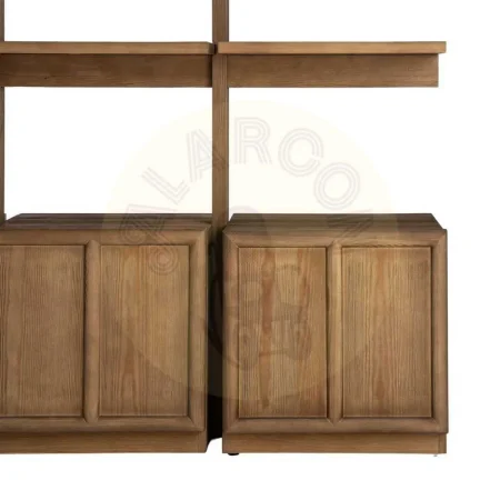 Estantería de madera de pino para salón con puertas y estantes 210.50x44.50x187cm - Ixia - 616391IX - foto-secundaria-10