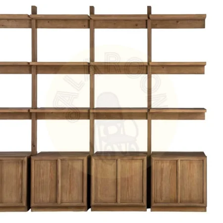 Estantería de madera de pino para salón con puertas y estantes 210.50x44.50x187cm - Ixia - 616391IX - foto-secundaria-9