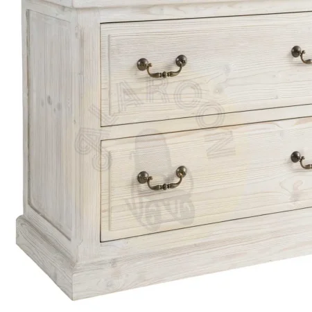 Alacena blanco rozado en madera de pino con puertas y cajones y cristal 180x44x240cm - Ixia - 616392IX - foto-secundaria-2