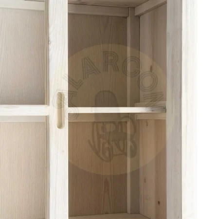 Alacena blanco rozado en madera de pino con puertas y cajones y cristal 180x44x240cm - Ixia - 616392IX - foto-secundaria-3