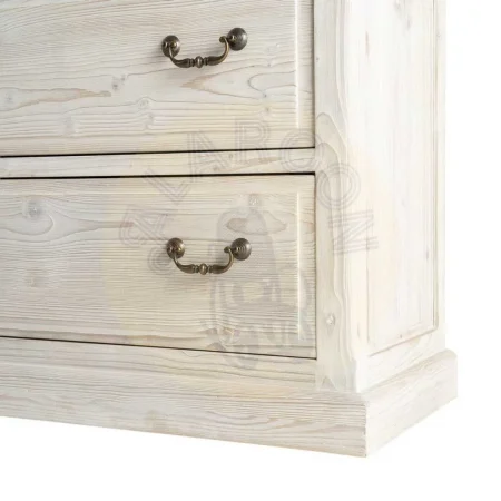 Alacena blanco rozado en madera de pino con puertas y cajones y cristal 180x44x240cm - Ixia - 616392IX - foto-secundaria-5