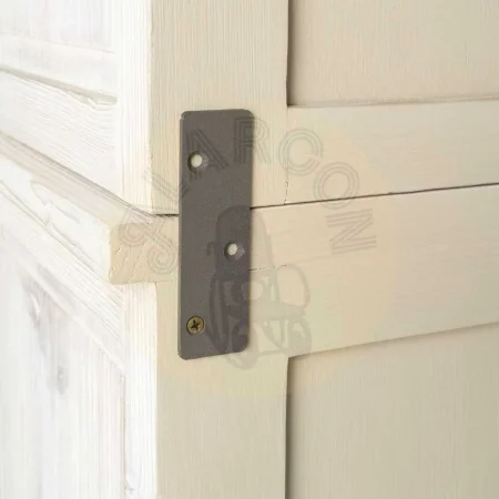 Alacena blanco rozado en madera de pino con puertas y cajones y cristal 180x44x240cm - Ixia - 616392IX - foto-secundaria-6