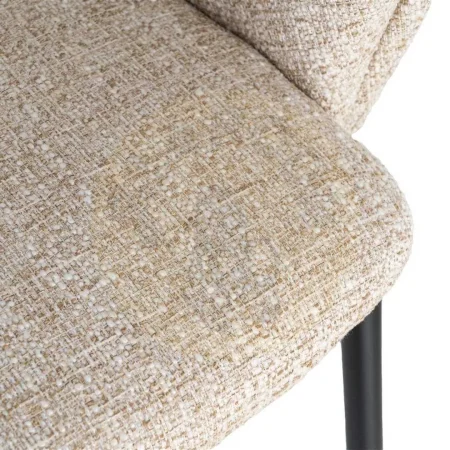 Silla con brazos beige tapizada en tejido 100% poliéster con estructura de hierro 59x61x82cm - Ixia - 616393IX - foto-secundaria-7