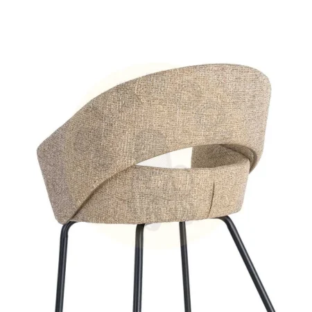 Silla con brazos tapizada en tejido taupe y estructura metálica 59x61x82cm - Ixia - 616394IX - foto-secundaria-2