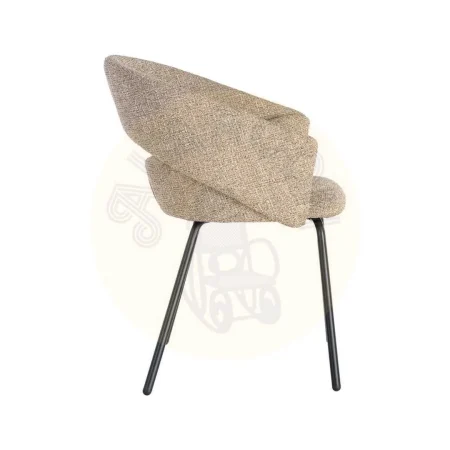 Silla con brazos tapizada en tejido taupe y estructura metálica 59x61x82cm - Ixia - 616394IX - foto-secundaria-3