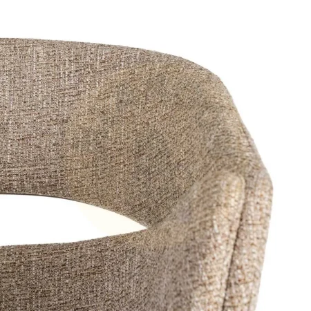Silla con brazos tapizada en tejido taupe y estructura metálica 59x61x82cm - Ixia - 616394IX - foto-secundaria-4