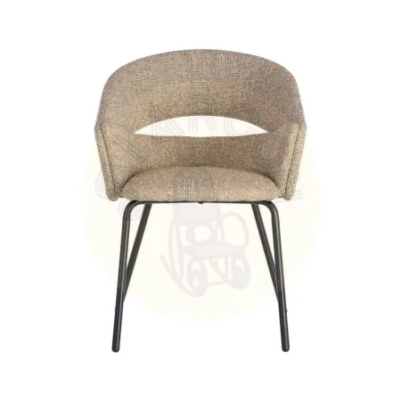 Silla con brazos tapizada en tejido taupe y estructura metálica 59x61x82cm - Ixia - 616394IX - foto-secundaria-6