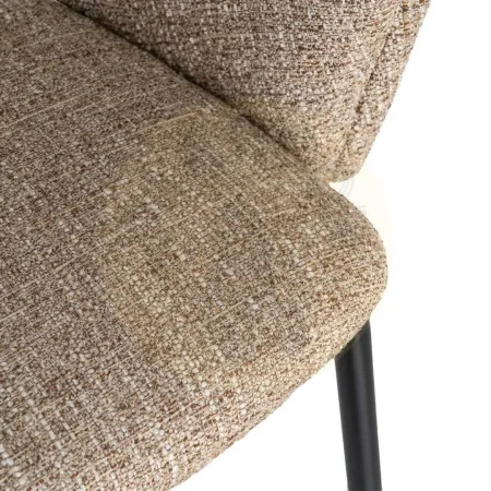 Silla con brazos tapizada en tejido taupe y estructura metálica 59x61x82cm - Ixia - 616394IX - foto-secundaria-7
