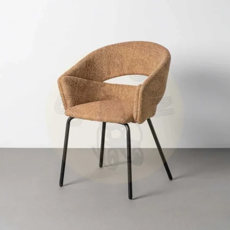 Silla con brazos tapizada en tejido moka y estructura metálica 59x61x82cm - Ixia - 616395IX - foto-secundaria-10
