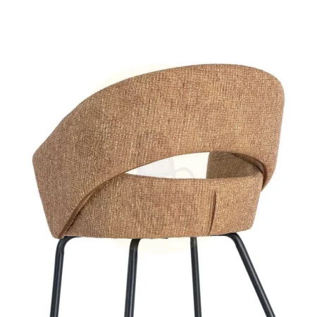 Silla con brazos tapizada en tejido moka y estructura metálica 59x61x82cm - Ixia - 616395IX - foto-secundaria-2