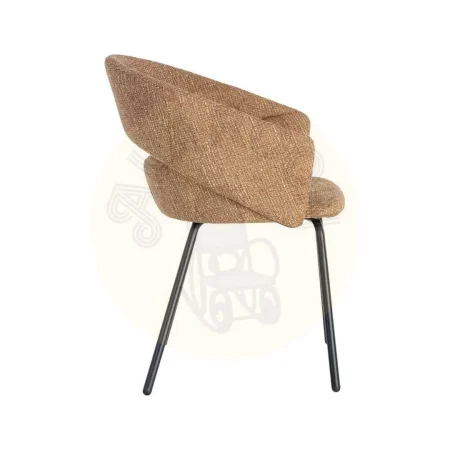 Silla con brazos tapizada en tejido moka y estructura metálica 59x61x82cm - Ixia - 616395IX - foto-secundaria-3