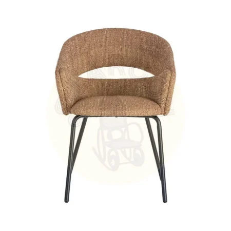 Silla con brazos tapizada en tejido moka y estructura metálica 59x61x82cm - Ixia - 616395IX - foto-secundaria-6