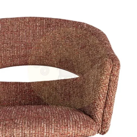 Silla con brazos tapizada en tejido poliéster teja con estructura metálica 59x61x82cm - Ixia - 616396IX - foto-secundaria-3
