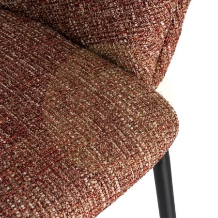 Silla con brazos tapizada en tejido poliéster teja con estructura metálica 59x61x82cm - Ixia - 616396IX - foto-secundaria-6