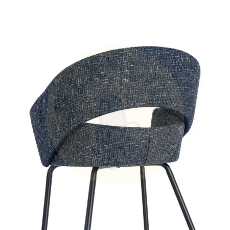 Silla de brazos tapizada en tejido azul con estructura metálica 59x61x82cm - Ixia - 616397IX - foto-secundaria-1