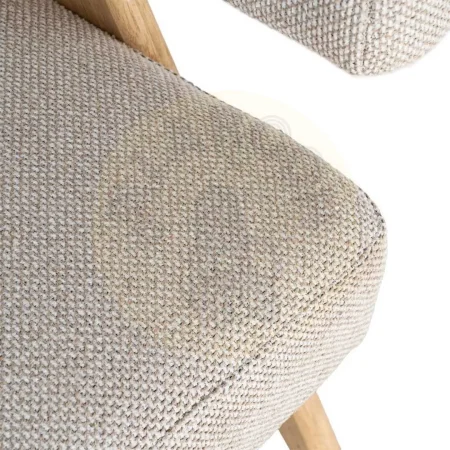 Sillón beige tapizado en tejido poliéster con estructura en plywood y patas de madera 74x76x85cm - Ixia - 616422IX - foto-secundaria-7