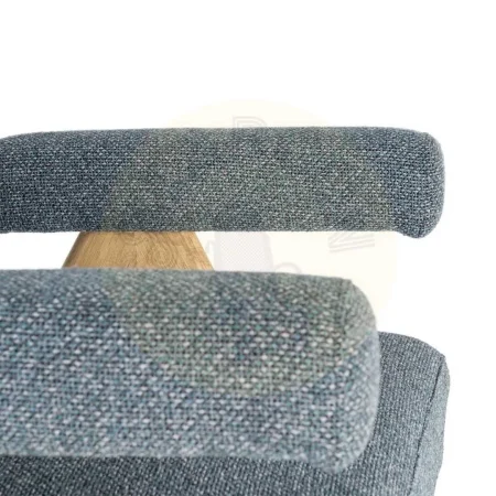 Sillón azul tapizado en poliéster con estructura plywood y patas de madera de caucho 74x76x85cm - Ixia - 616423IX - foto-secundaria-4