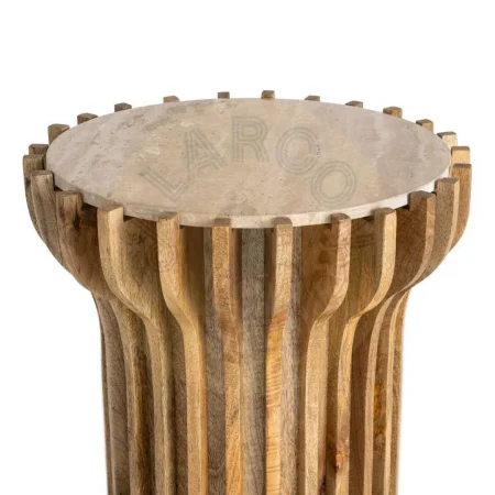 Mesa auxiliar en madera de mango y mármol 53x53x62cm - Ixia - 616440IX - foto-secundaria-1