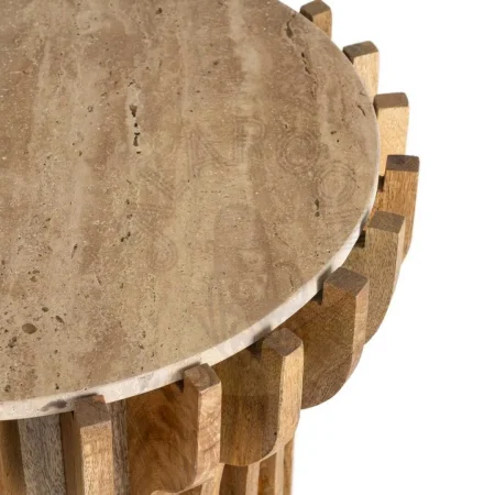 Mesa auxiliar en madera de mango y mármol 53x53x62cm - Ixia - 616440IX - foto-secundaria-2