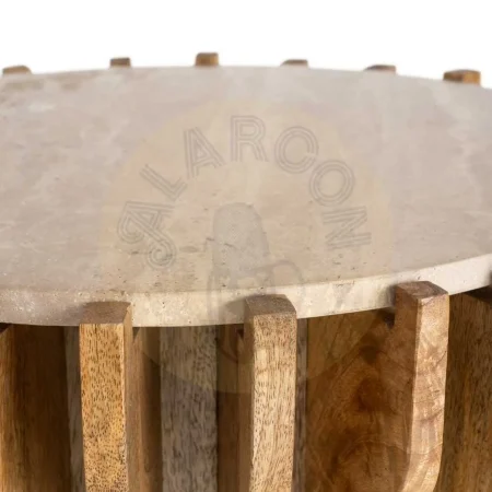 Mesa auxiliar en madera de mango y mármol 53x53x62cm - Ixia - 616440IX - foto-secundaria-6