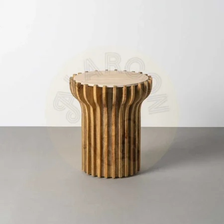 Mesa auxiliar en madera de mango y mármol 53x53x62cm - Ixia - 616440IX - foto-secundaria-7