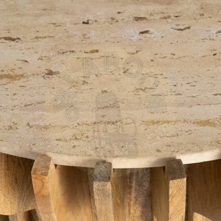Mesa de centro en madera de mango y mármol para salón 78.50x78.50x47cm - Ixia - 616441IX - foto-secundaria-2