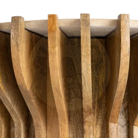 Mesa de centro en madera de mango y mármol para salón 78.50x78.50x47cm - Ixia - 616441IX - foto-secundaria-3