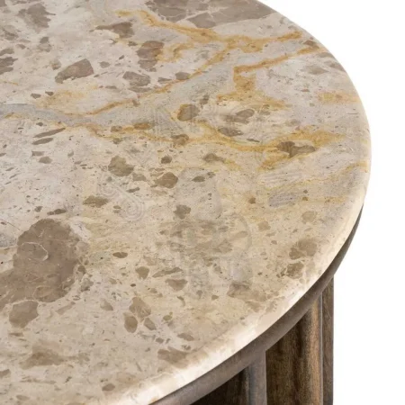 Mesa de centro madera de mango y mármol para salón 90x90x42cm - Ixia - 616443IX - foto-secundaria-2