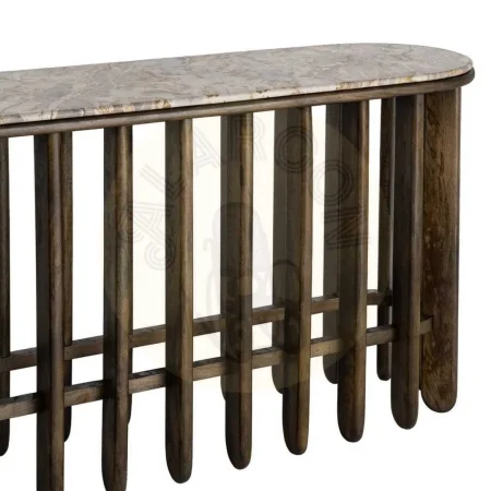 Consola de madera de mango y mármol para salón 160x40x76cm - Ixia - 616444IX - foto-secundaria-1